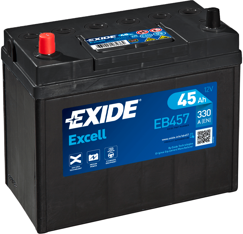 Exide EB457 Excell 12V 45Ah 330A Autobatterie