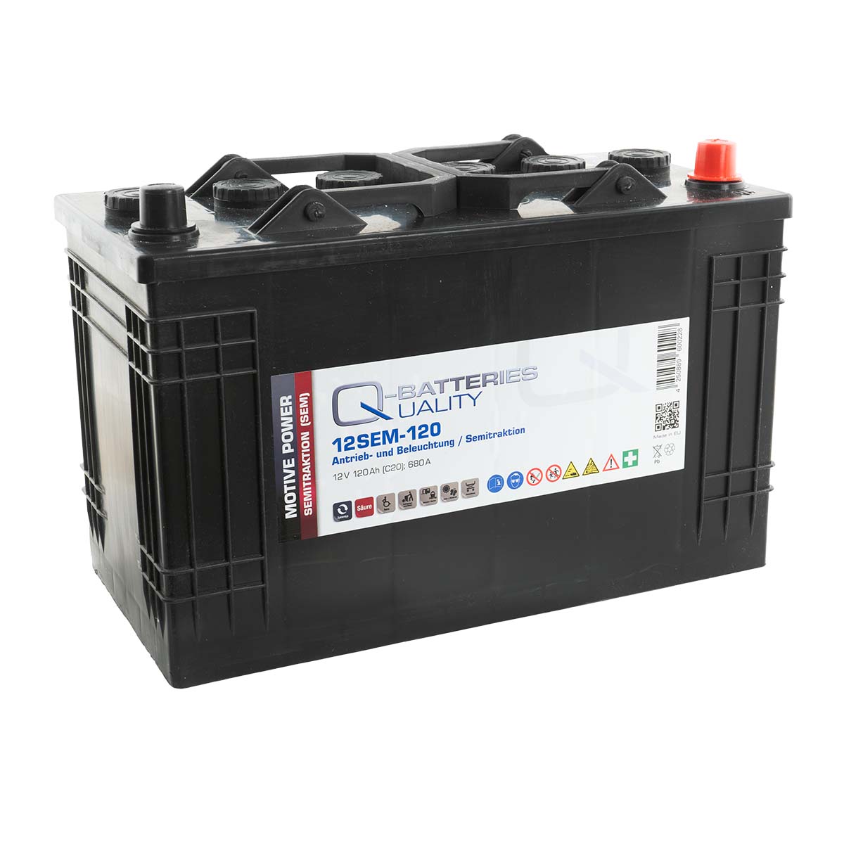 Q-Batteries 12SEM-120 Solar und Wohnmobilbatterie 12V 120Ah