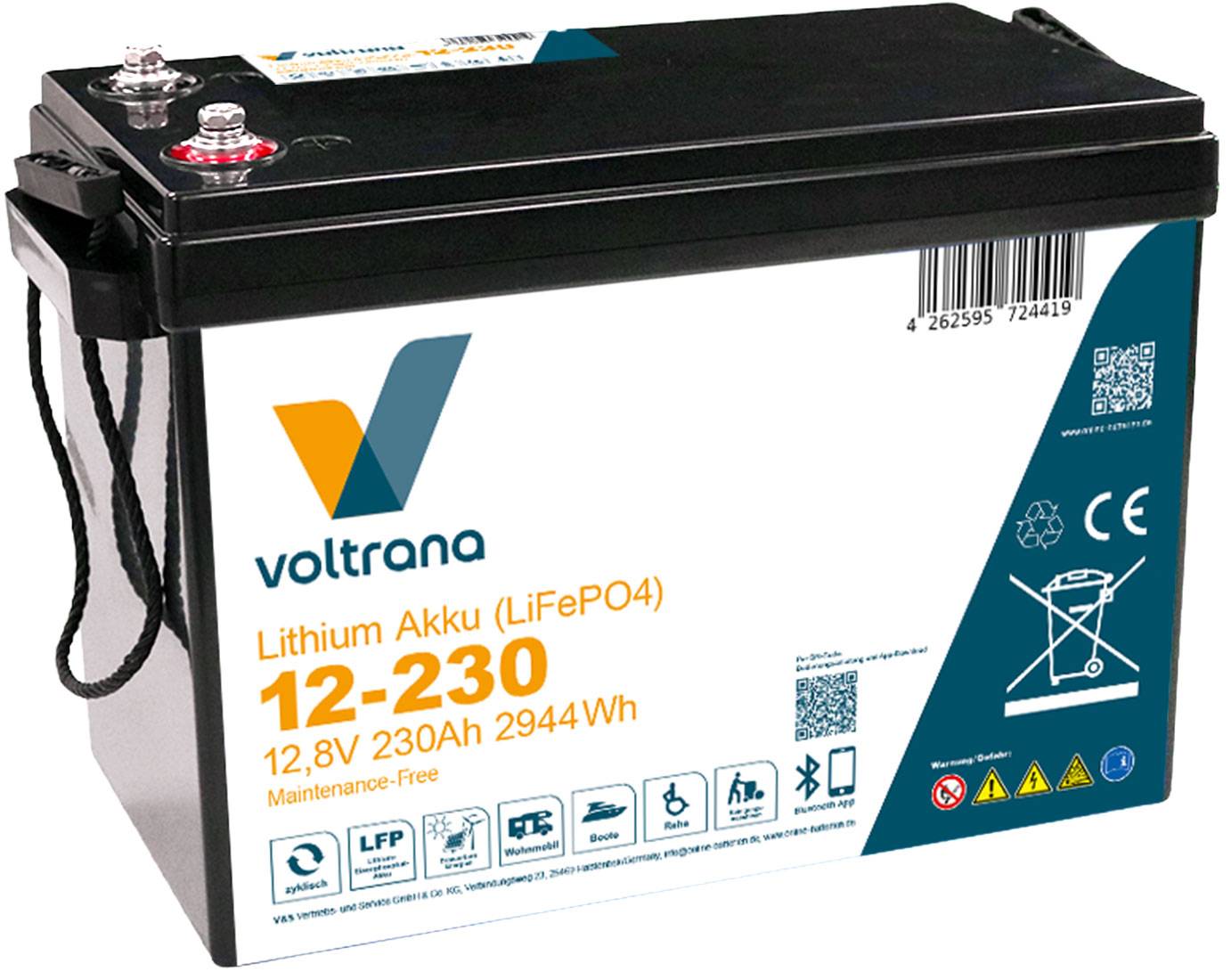 Voltrana Lithium-Akku VT230 12,8V 230Ah 2944Wh Bluetooth Heizfunktion LiFePO4