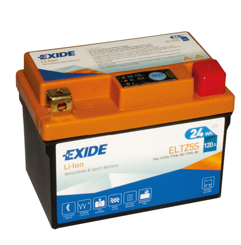 Exide ELTZ5S Li-Ion Lithium Motorradbatterie 12V 2Ah 120A