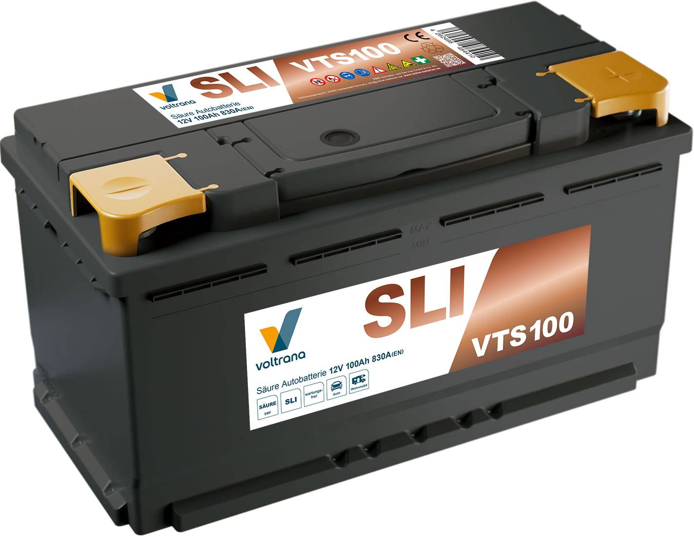Voltrana Säure SLI Autobatterie 100Ah 12V 830A VTS100