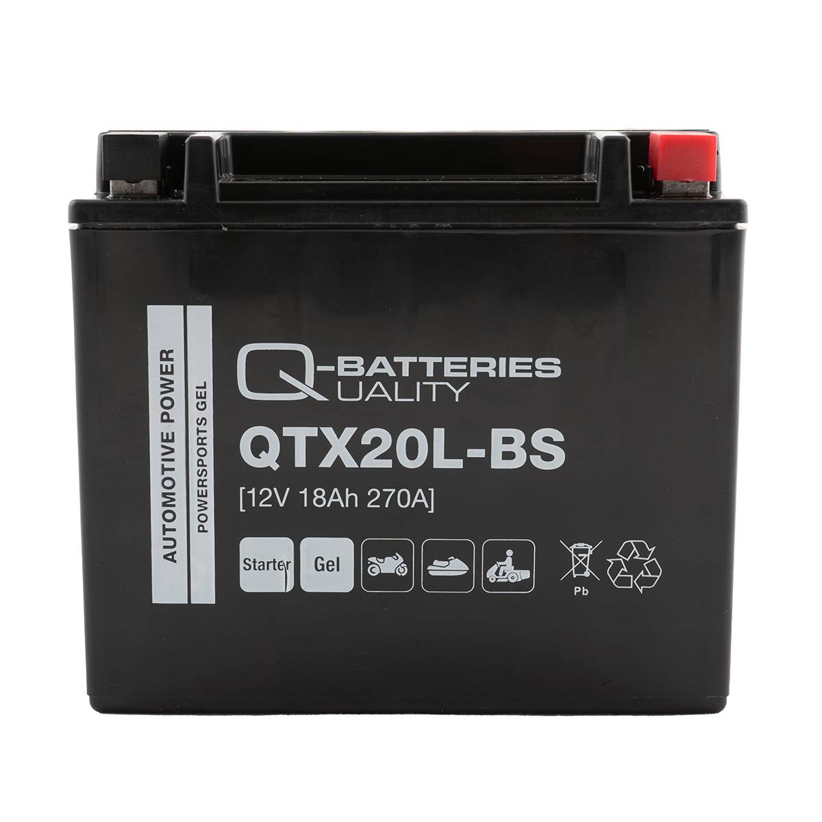 Q-Batteries QTX20L-BS Gel Motorradbatterie 12V 18Ah 260A QTX20L-4