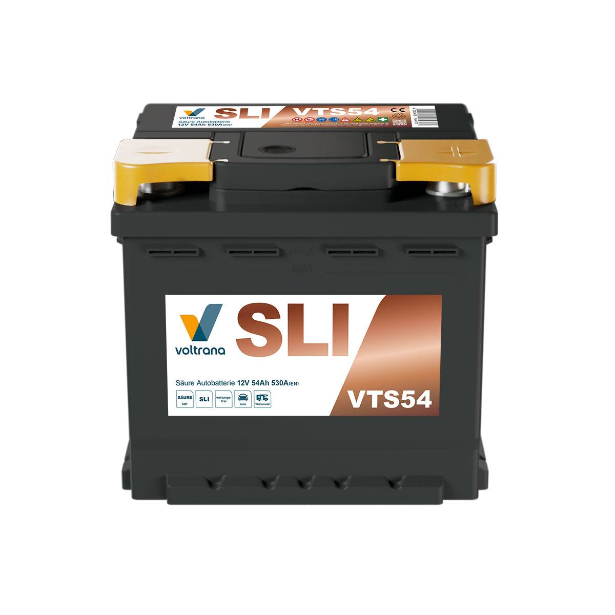 Voltrana Säure SLI Autobatterie 54Ah 12V 530A VTS54