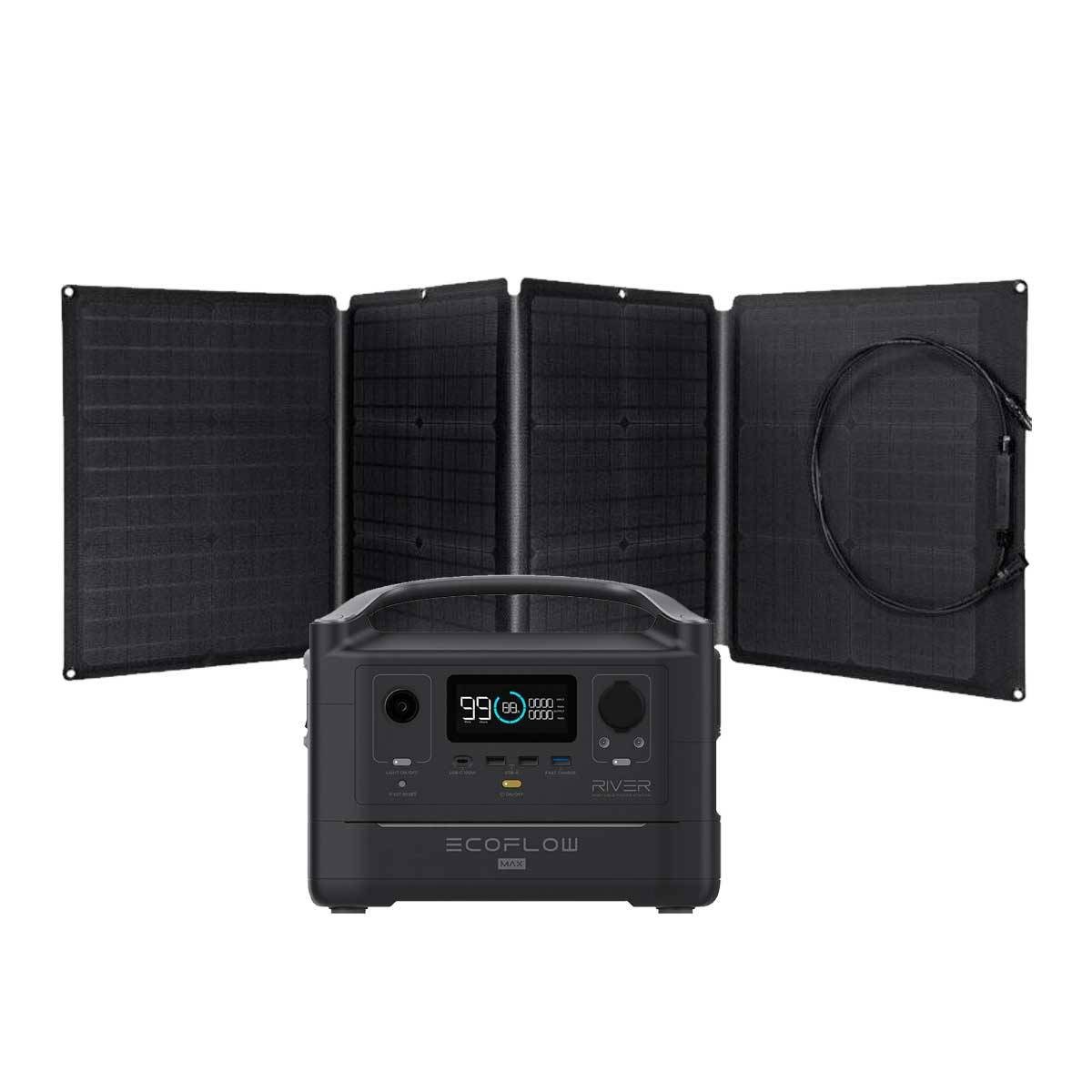 EcoFlow River Max Portable Power Station 576Wh mit Solar Panel 160W  