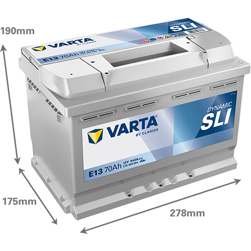VARTA E13 Black Dynamic 12V 70Ah 640A Autobatterie 570 409 064