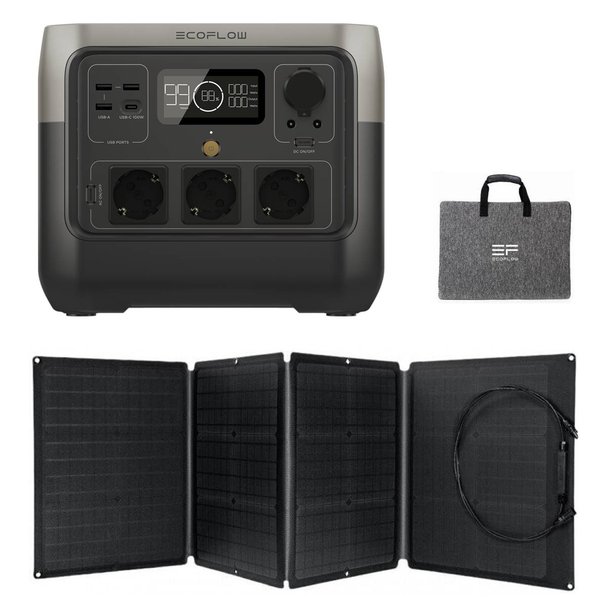 EcoFlow River 2 Pro 768Wh Portable Powerstation mit 110W Solarpanel  