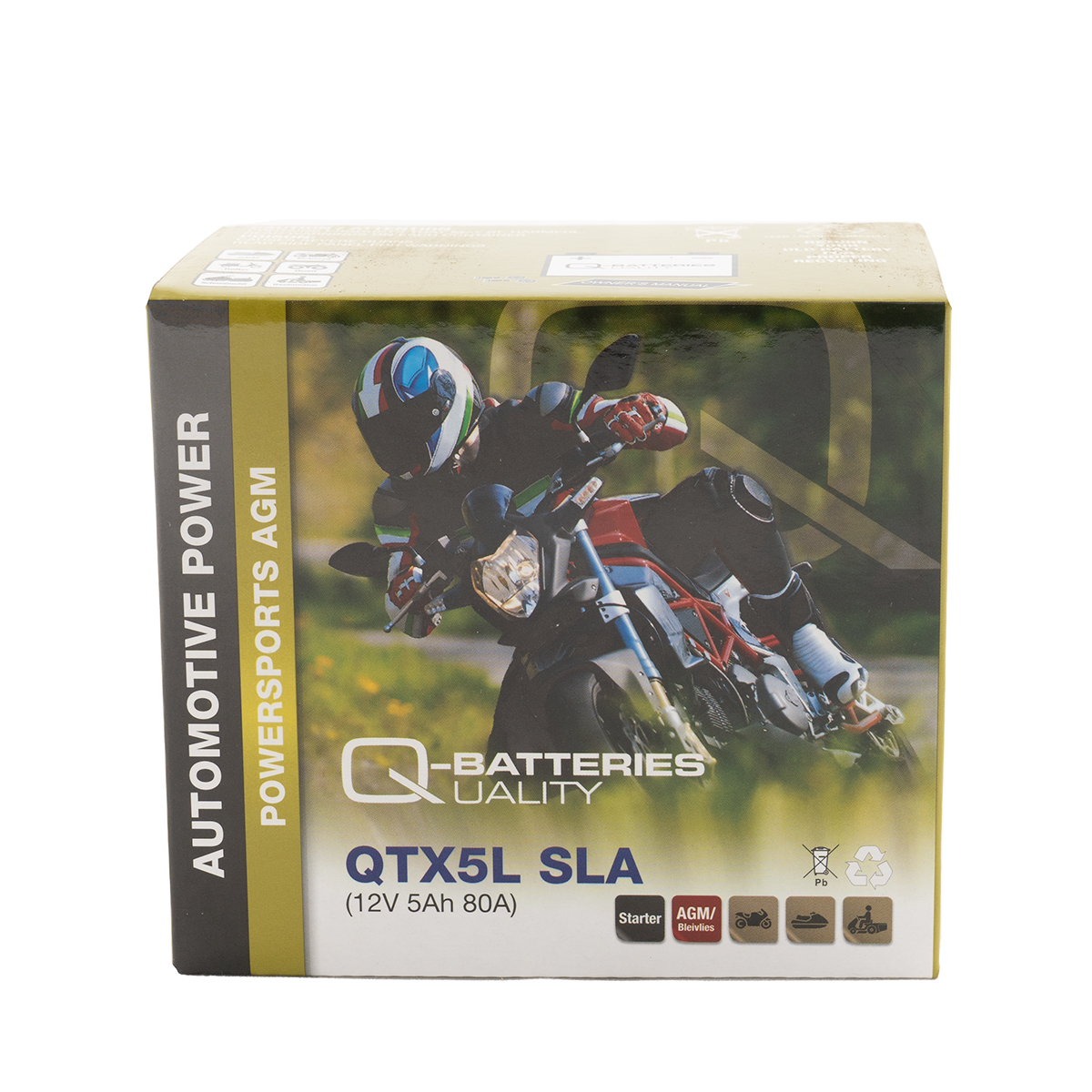 Q-Batteries QTX5L SLA AGM Motorradbatterie 12V 4Ah 60A