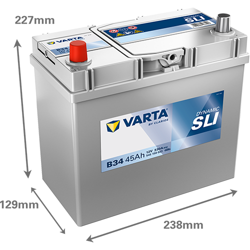 VARTA B34 Blue Dynamic 12V 45Ah 330A Autobatterie 545 158 033