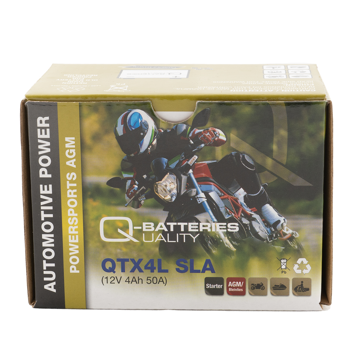 Q-Batteries Motorradbatterie QTX4L SLA AGM 12V 3Ah 40A