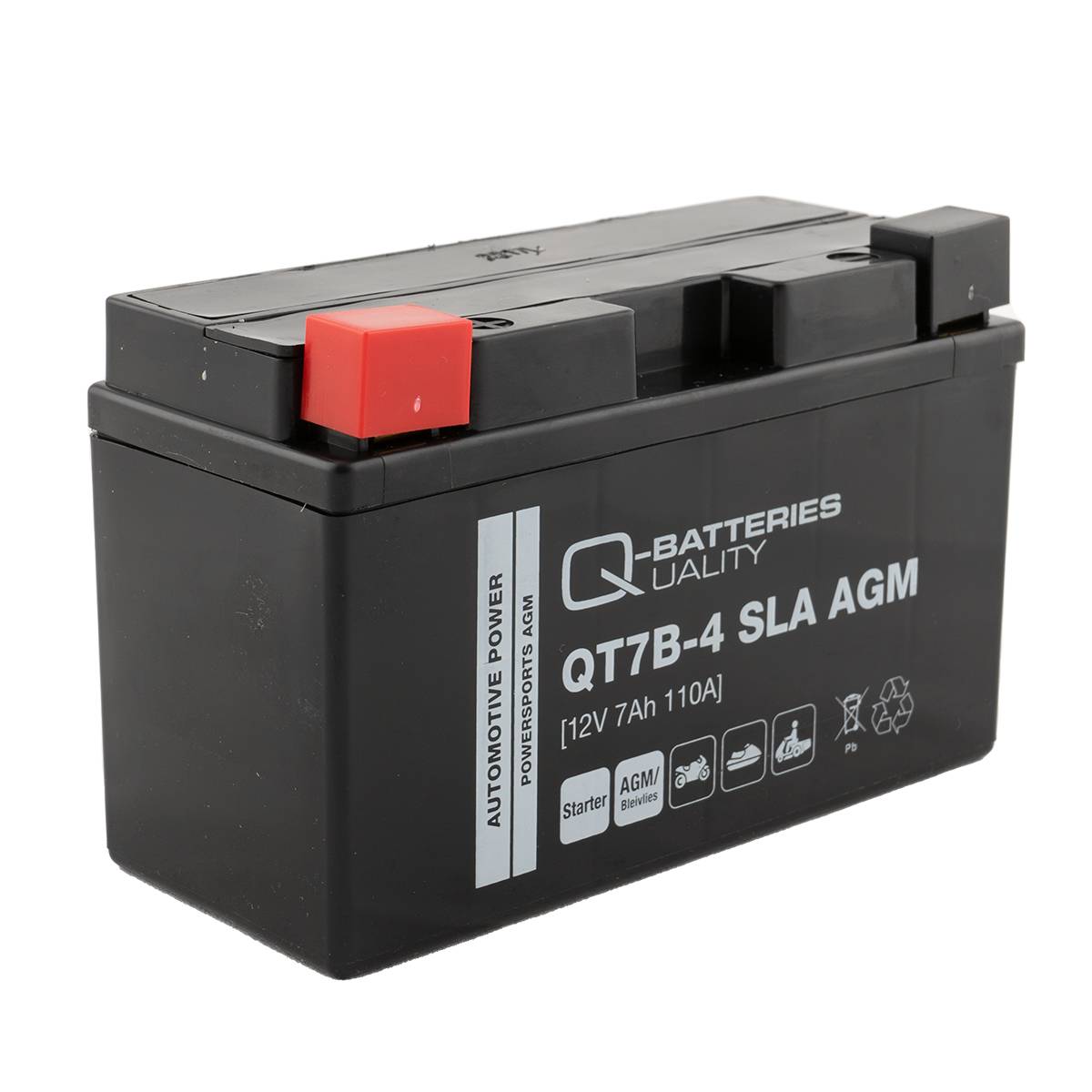 Q-Batteries QT7B-4 AGM Motorradbatterie  12V 6,5Ah 110A