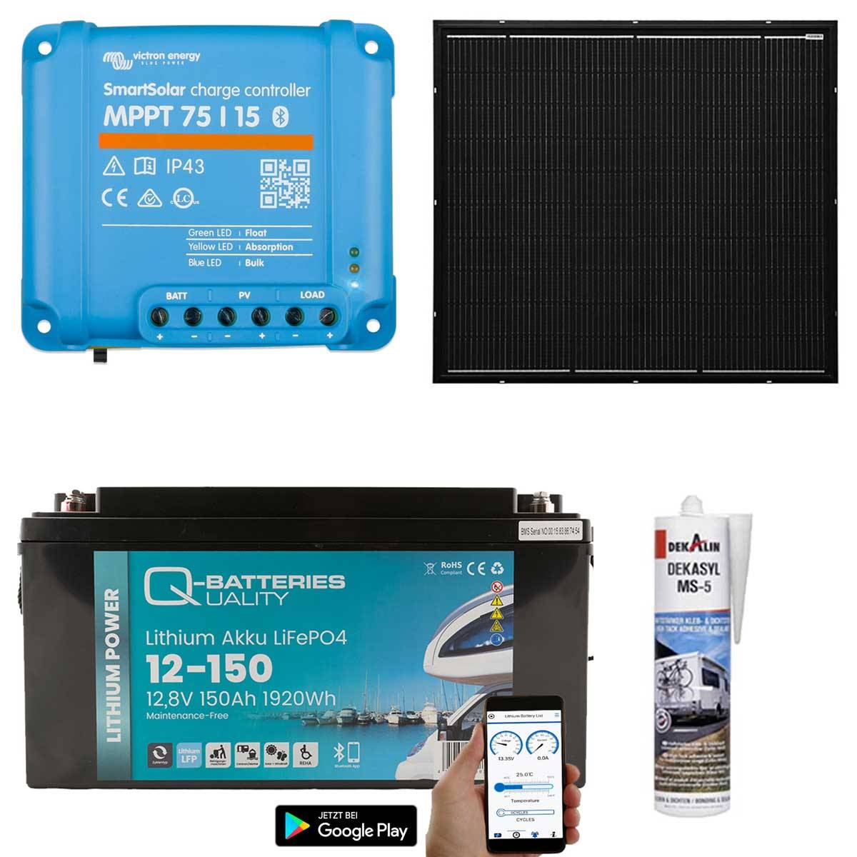 a-TroniX Solaranlage Wohnmobil 220W mit 150Ah Lithium Batterie und Victron MPPT Laderegler