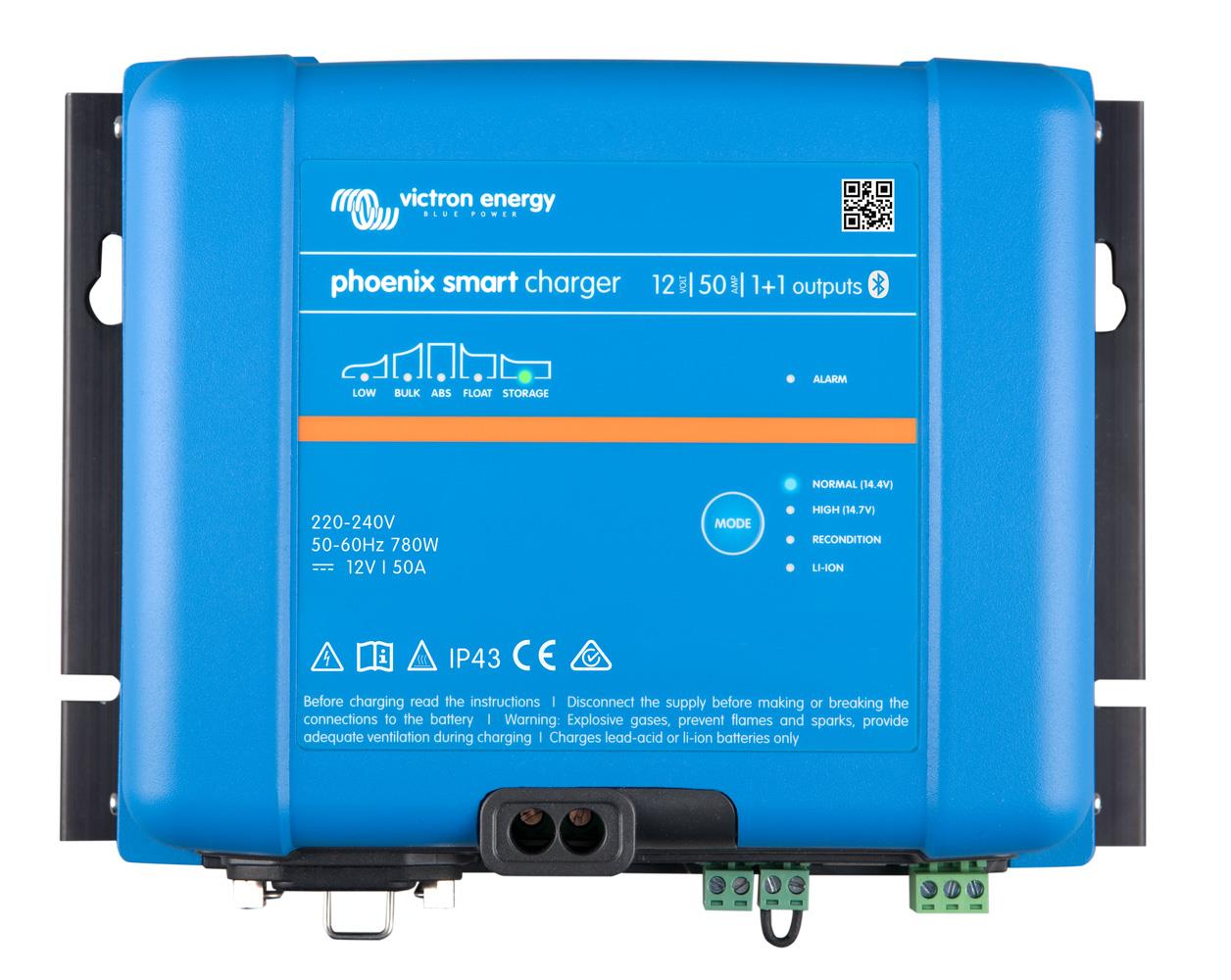 Victron IP43 12/50 Phoenix Smart Ladegerät 230 V (1+1 Ladeausgänge)