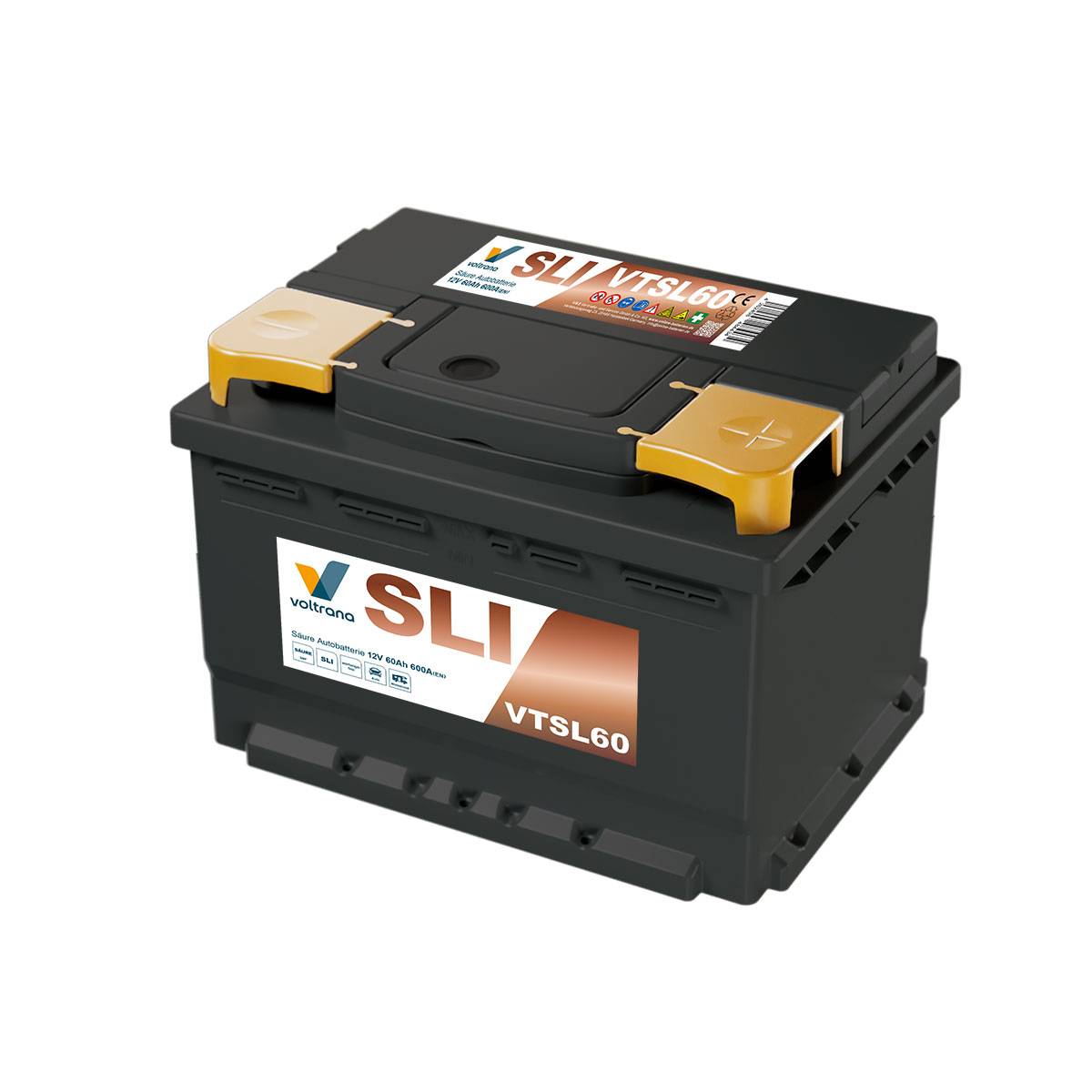 Voltrana Säure SLI Autobatterie 60Ah 12V 600A VTSL60