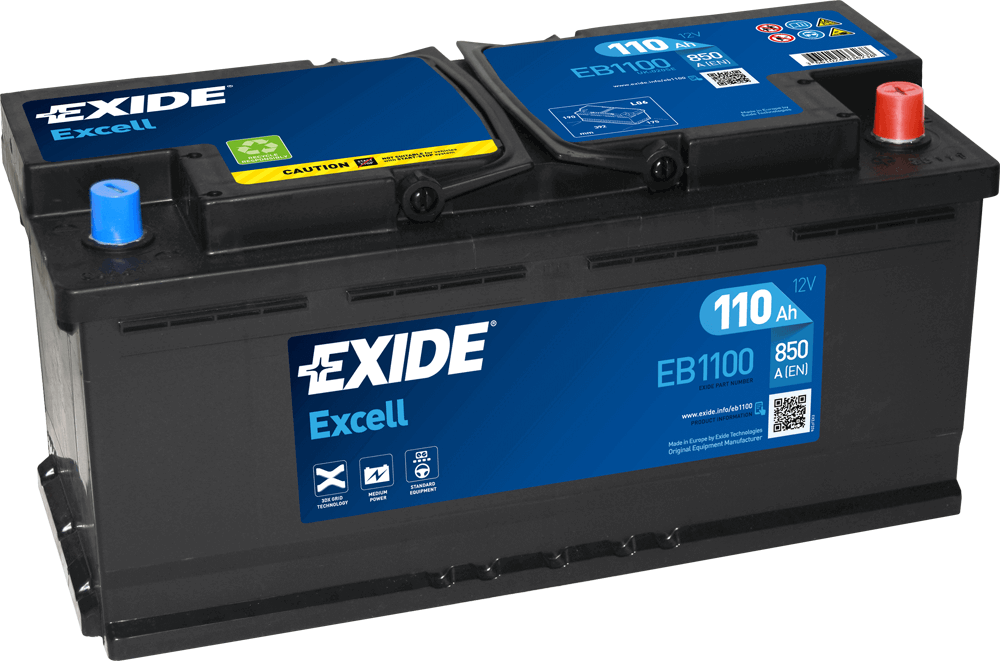 Exide EB1100 Excell 12V 110Ah 850A Autobatterie