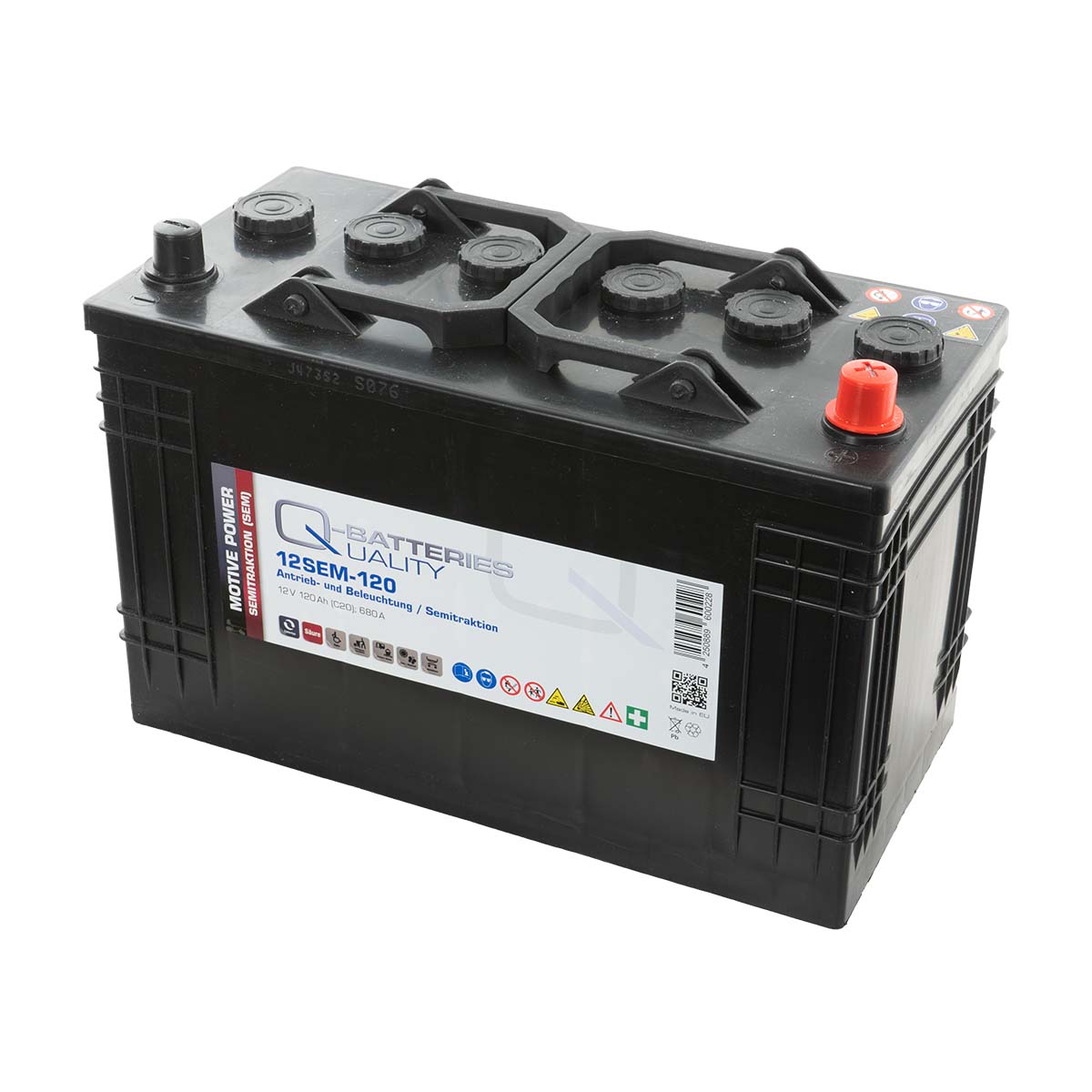 Q-Batteries 12SEM-120 Solar und Wohnmobilbatterie 12V 120Ah