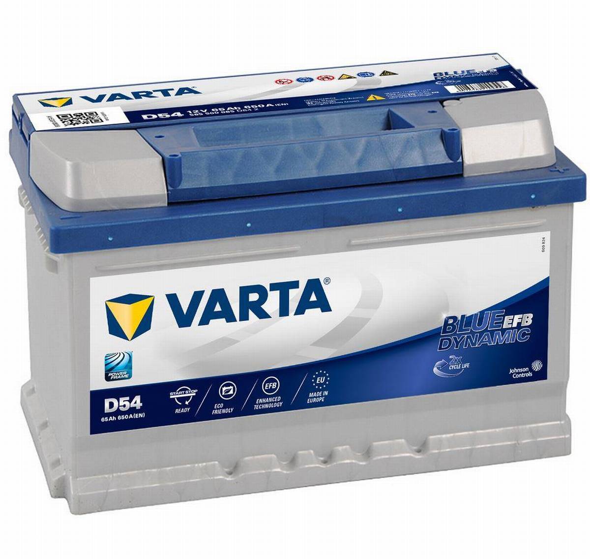 VARTA D54 Blue Dynamic EFB 12V 65Ah 650A Autobatterie Start-Stop 565 500 065