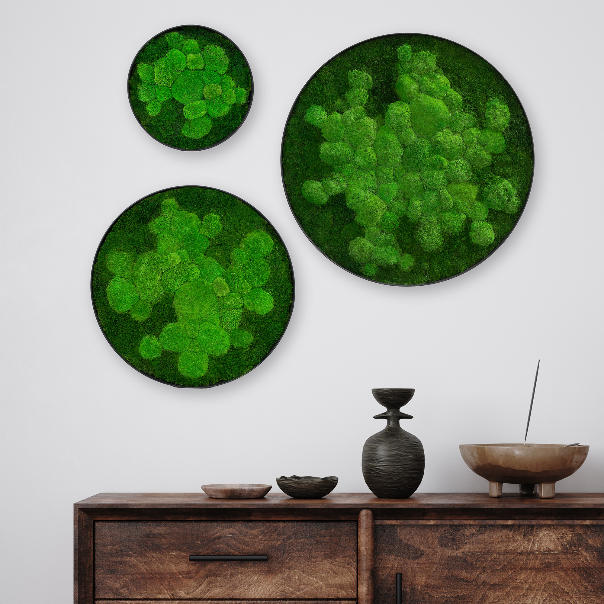 Rundes Bundle: Green Harmony - schwarz (40 cm - 70 cm - 90 cm)