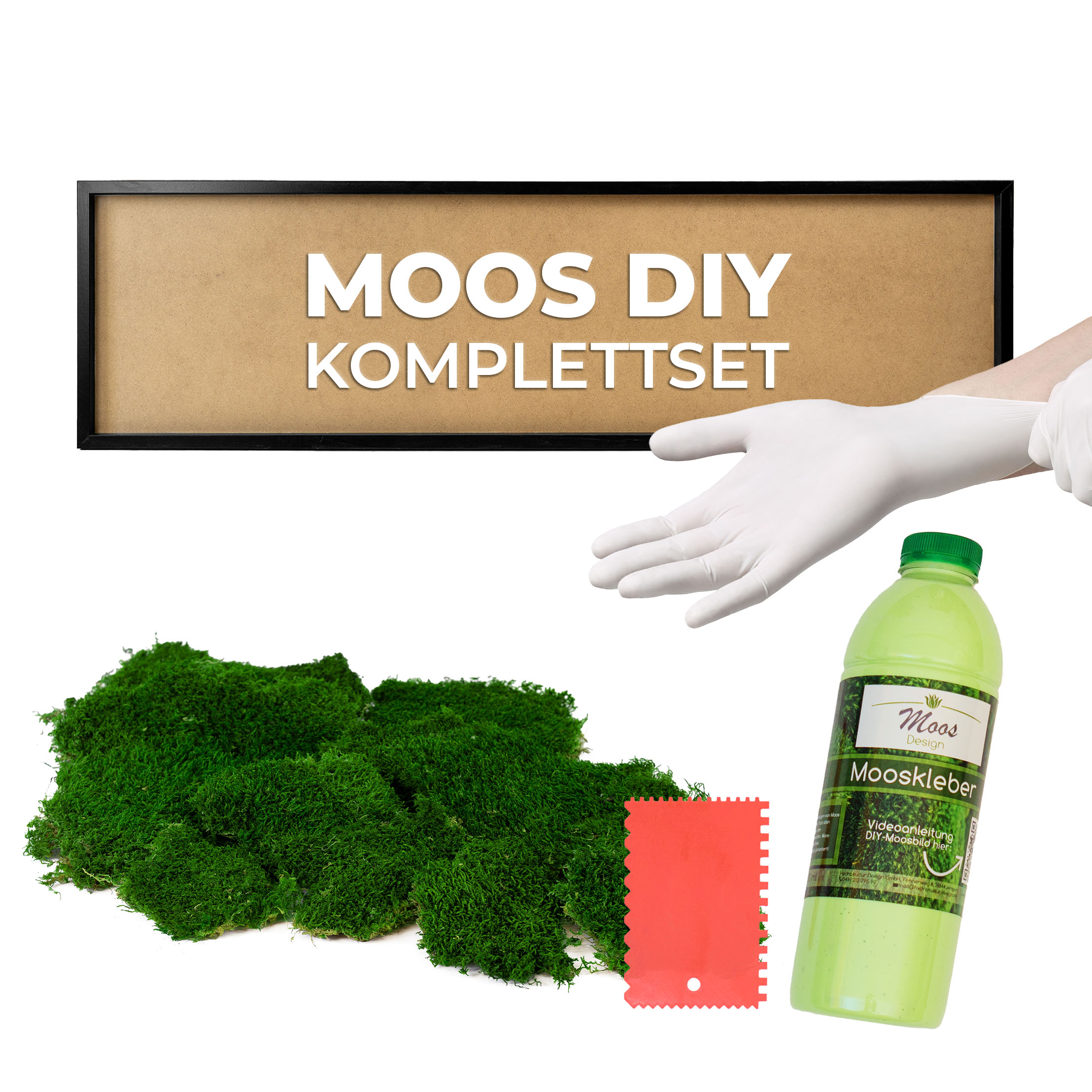Moosbild DIY-Set Flat Design (140x40, schwarz)