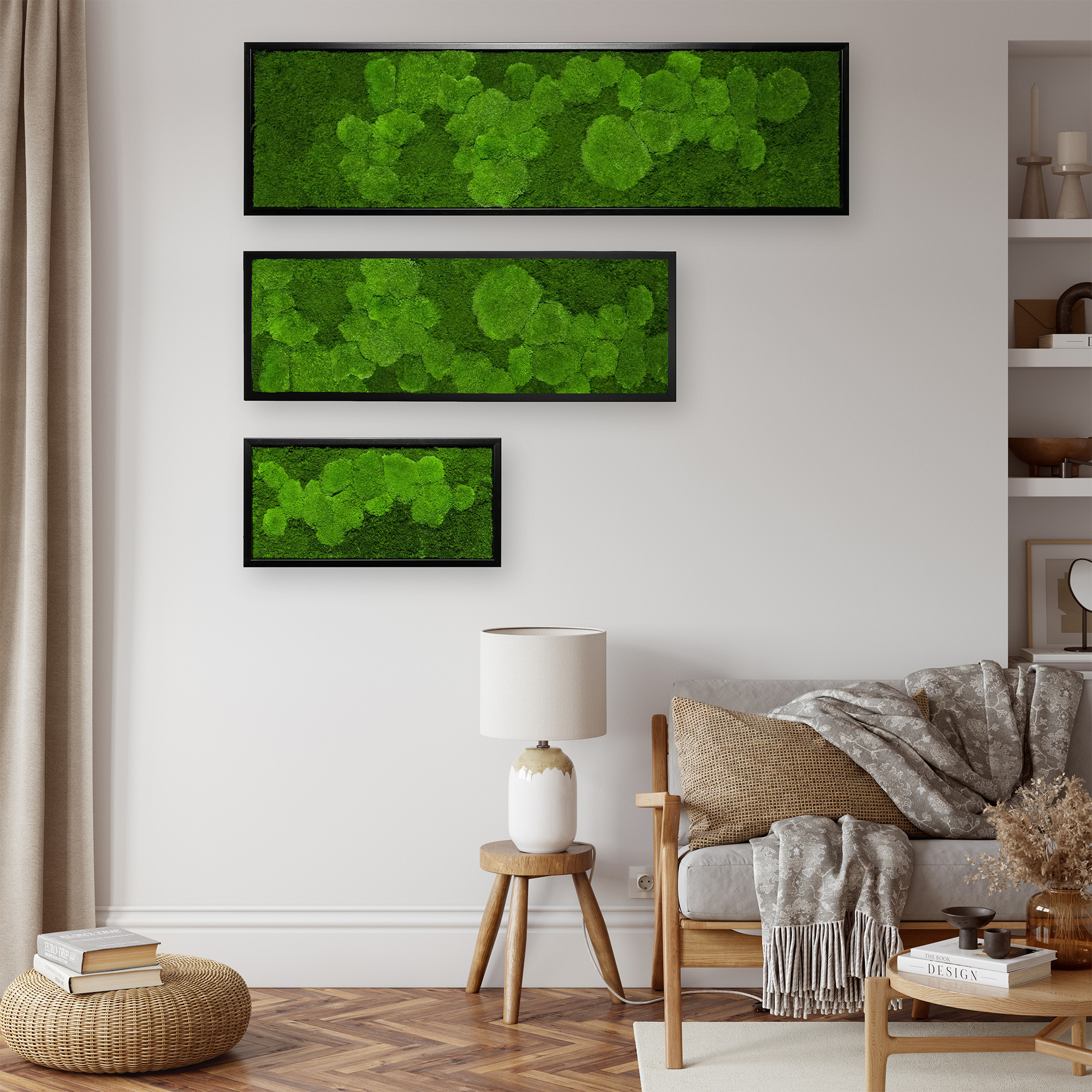 Eckiges Bundle: Green Elevation - schwarz (140x40 cm - 100x35 cm - 60x30 cm)