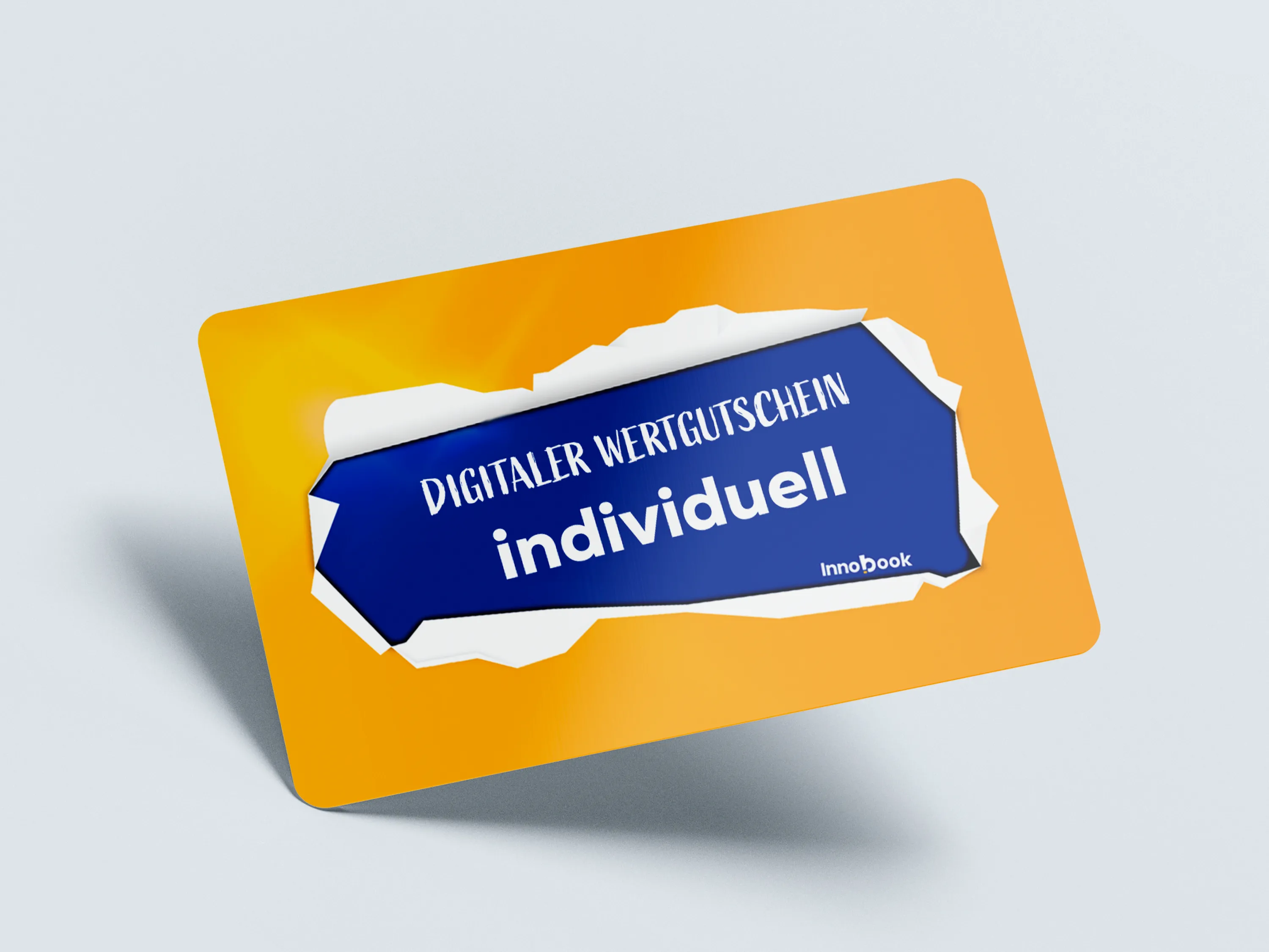 Digitaler individueller Wertgutschein von Innobook. Perfekt als Geschenk für jede Gelegenheit, flexibel einlösbar für Produkte und Events.