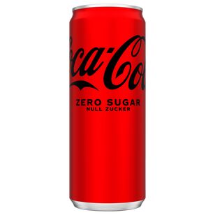 Coca-Cola Zero Sugar als 0,33L Slim-Dose – kalorienfrei und mit klassischem Cola-Aroma. Ideal für Events, Gastronomie und To-Go.