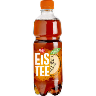 Flasche Quick Vit Eistee Pfirsich 500ml – leckerer, erfrischender Eistee mit fruchtigem Pfirsichgeschmack, ideal für unterwegs oder zuhause.