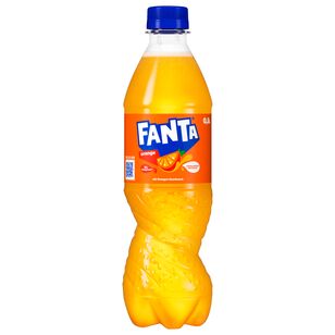 Fanta Orange in der 0,5L PET-Flasche mit orangefarbenem Etikett und Deckel. Spritzig, fruchtig und erfrischend – der perfekte Orangengenuss mit DPG-Pfand.