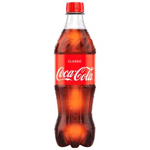Coca-Cola Classic in der 0,5L PET-Flasche mit rotem Etikett und Deckel. Erfrischend, koffeinhaltig und spritzig – perfekt für unterwegs