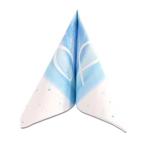 20 Servietten Rainbow Blue - Fische auf Regenbogen blau 33x33cm