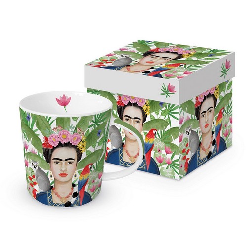 Tasse aus Porzellan Coyoacán - Frau mit exotischen Tieren 0,4L, Höhe 9,7cm