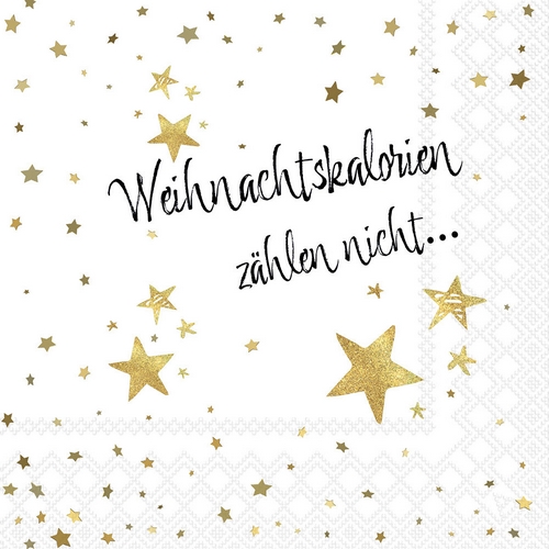 20 Servietten Weihnachtskalorien - Keine Kalorien an Weihnachten 33x33cm