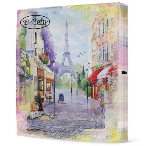 20 Servietten Quartier Marais en Paris - Straße zum Eiffelturm 33x33cm