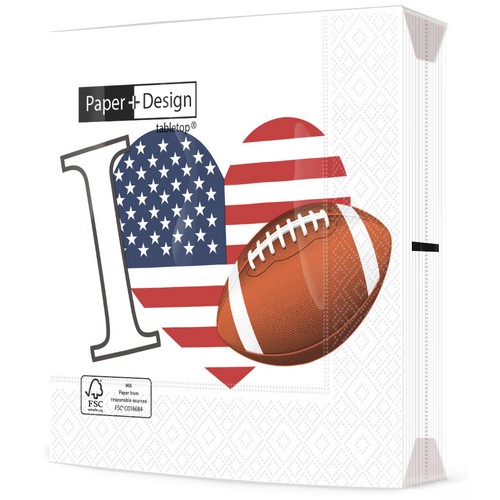 20 Servietten USA Football - I love American Football 33x33cm