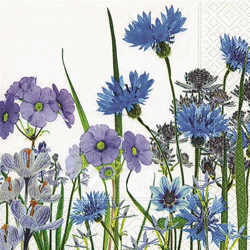 20 Servietten Blue Meadow - Blaue Blumenwiese 33x33cm
