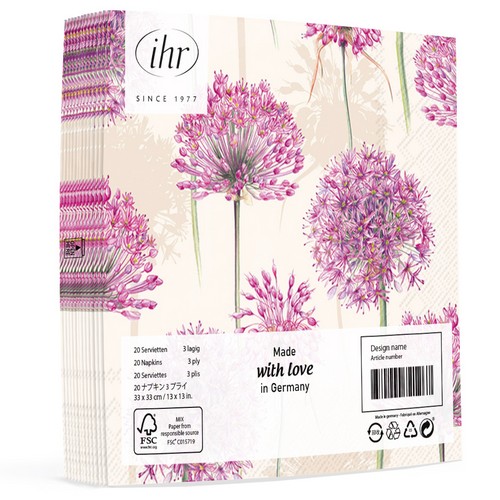 20 Servietten Allium cream -  33x33cm