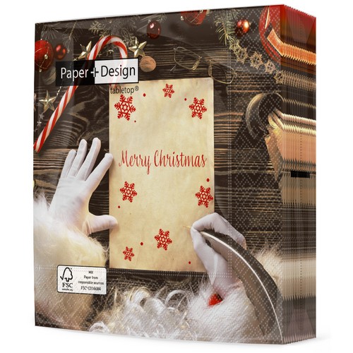 20 Servietten Letter from Santa - Weihnachtsbrief 33x33cm