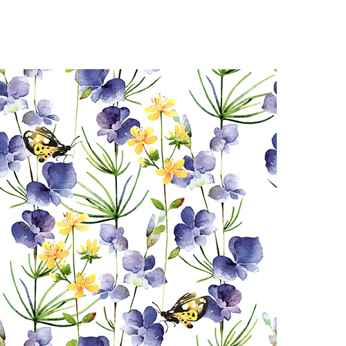 20 kleine Cocktailservietten Blue Blossoms - Frische der Natur 25x25cm