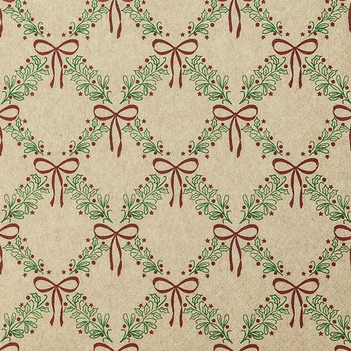 20 Servietten Eco Line Madeleine - Weihnachtskränze mit Schleifen 33x33cm