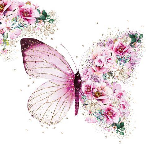 20 Servietten Butterfly Flowers - Märchenhafter Schmetterling 33x33cm