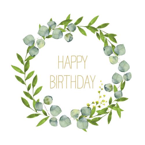 20 Servietten Happy Bday - Happy Birthday im Kranz 33x33cm