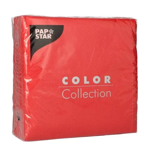 100 Servietten Color Collection 1-lagig, rot 33x33cm