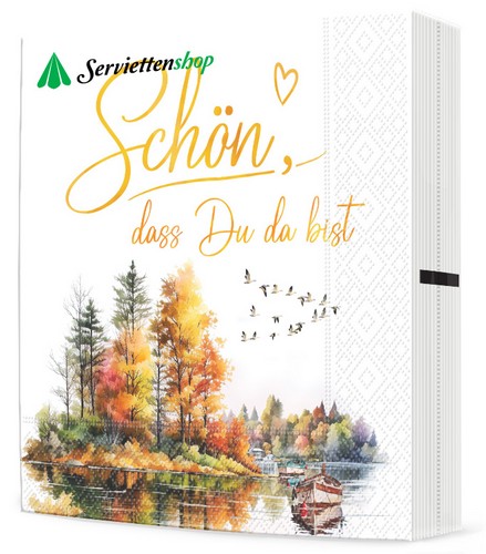 20 Servietten Schön and Autumn Lake - Schön am Herbstsee 33x33cm
