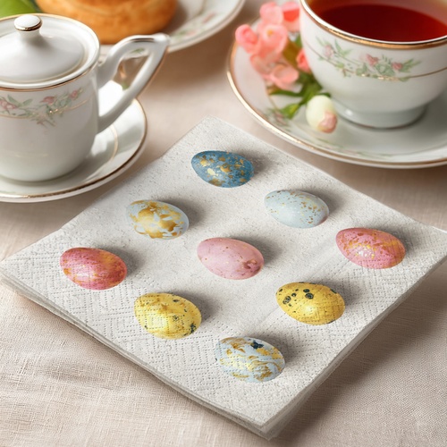 20 kleine Cocktailservietten Dreamy eggs - Marmorierte Eier 25x25cm
