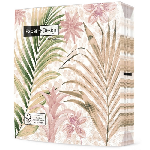 20 Servietten Wild palms - Wilde Palmenblätter 33x33cm