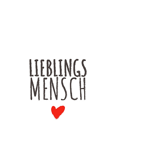 20 kleine Cocktailservietten Lieblings Mensch - Herz an Lieblingsmensch 25x25cm