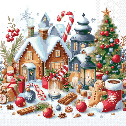 20 Servietten Christmas Scenery - Traumhafte Weihnachtswelt 33x33cm