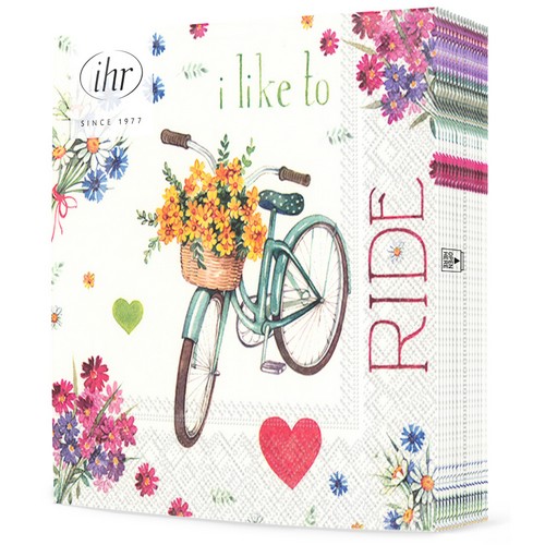 20 Servietten I love my Bike - Liebe zum Fahrrad 33x33cm
