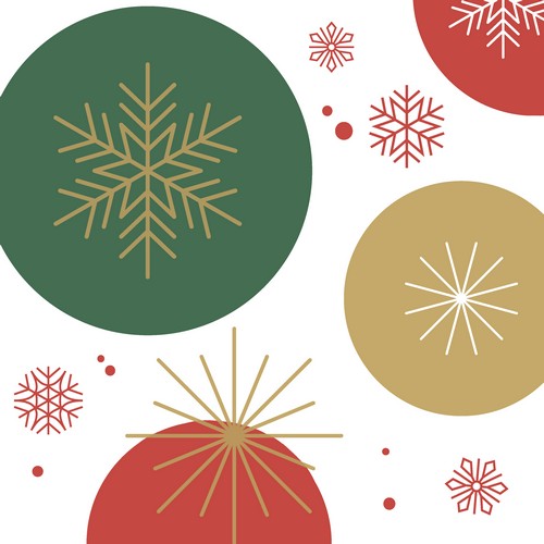20 Servietten Joyful Pattern - Wintermuster mit Schneeflocken 33x33cm
