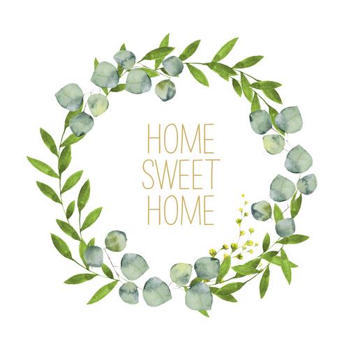 20 Servietten Home Sweet Home - Zuhause im Kranz 33x33cm