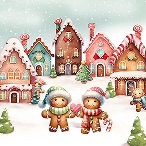20 Servietten Gingerbread Land - Lebkuchenland 33x33cm